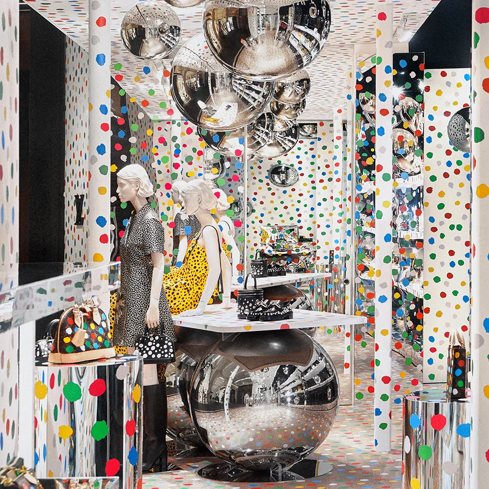Harrods have opened a Louis Vuitton x Yayoi Kusama pop-up with a polka dot  patisserie counter